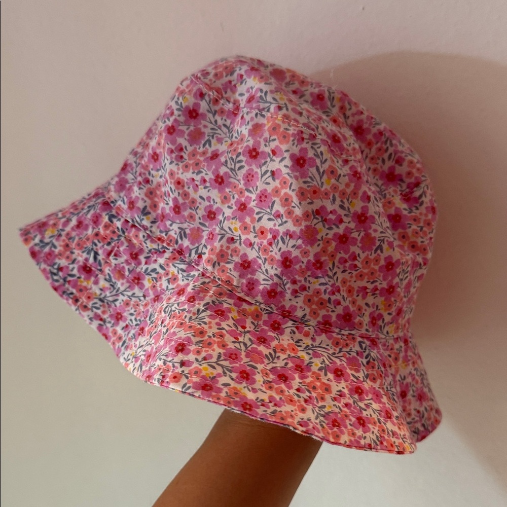 Nine West Pink Floral Sundress with Matching Hat Set - Picture 2 of 3